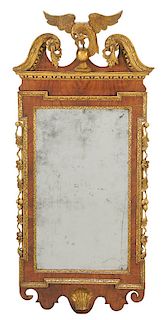 George II Style Parcel-Gilt Walnut Mirror