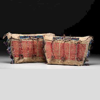Sioux Beaded and Quilled Hide Possible Bags 