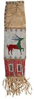 Sioux Beaded Hide Elk Dreamer Tobacco Bag From the US Children's Museum on the 19th Century  