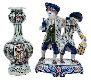 Two Delft Polychrome Objects