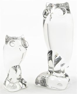 Two Glass Animalier Figures, Height of taller 9 5/8 inches.