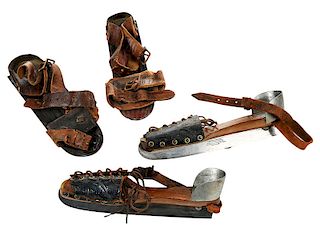 Two Pairs Signed Antique Ice Skates