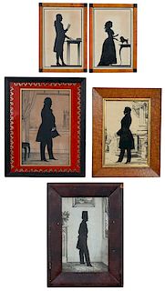 Five Full Portrait Silhouettes