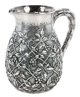 Repousse Sterling Pitcher