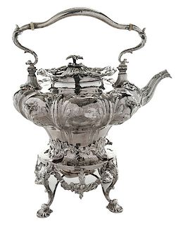 New York Coin Silver Hot Water Kettle