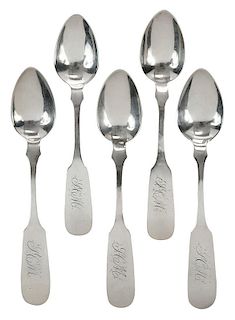 Five Vogler Coin Silver Spoons