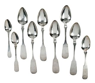 Nine Raleigh Coin Silver Spoons