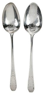 Two Freeman Woods Coin Silver Spoons