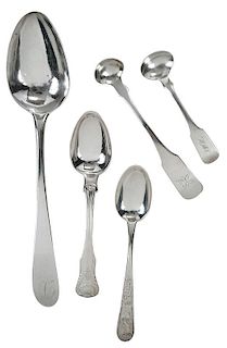 13 Piece Southern Coin Silver Flatware