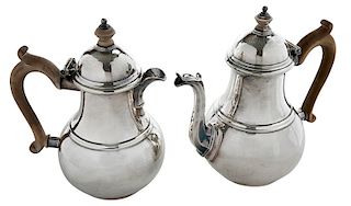 English Silver Coffee Pot and Pitcher