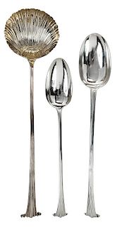 Three 18th Century English Silver Spoons