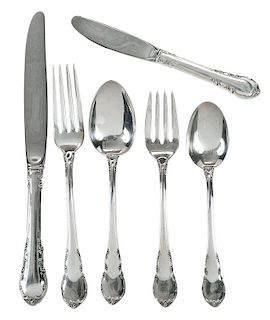 French Provincial Sterling Flatware, 50 Pieces