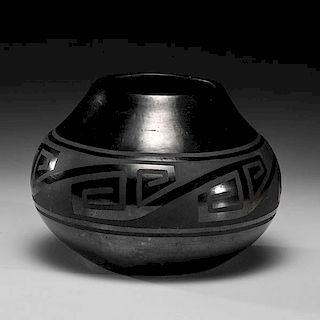San Ildefonso Blackware Pottery Jar 