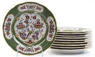A Set of Ten Chelsea Luncheon Plates, Diameter 8 1/2 inches.