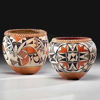 Acoma Piecrust Pottery Jars 