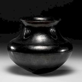 Santa Clara Blackware Pottery Jar 