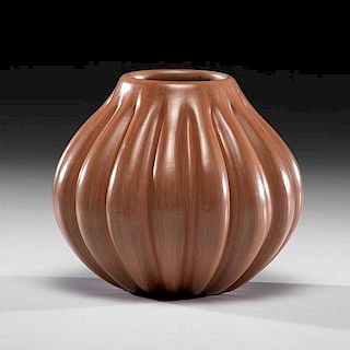 Helen Shupla (Santa Clara, 1928-1985) Melon Pottery Jar 