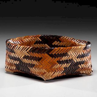 Eva Wolfe (Cherokee, 1922-2004) Double-Walled Basket Descended in the family of Asa Glascock (1898-1965)  