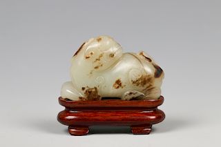 SPOTTED JADE FU LION, QING DYNASTY	