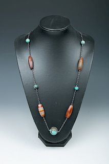 TURQUOISE AND AMBER NECKLACE	