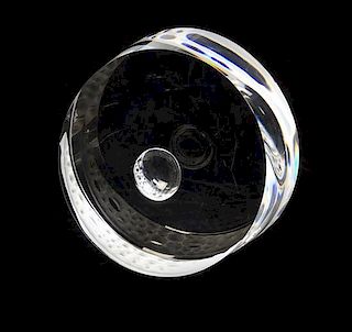 A Cut Glass Disc, Diameter 6 3/4 inches.