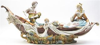 An Italian Ceramic Figural Group, Height 16 x width 36 inches.