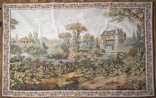 A French Wool Tapestry, Height 58 x length 80 inches.