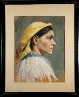 Bryant, '76 Signed Pastel Portrait of a Woman