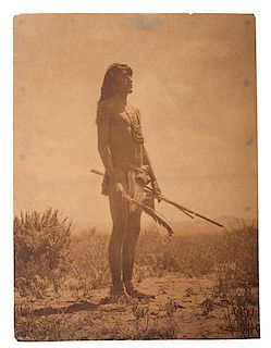 Edward Curtis (American, 1868-1952) Platinum Photograph <i>Hopi Snake Priest</i> 
