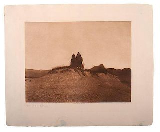 Edward Curtis (American, 1868-1952) Photogravure A Gray Day in the Badlands 
