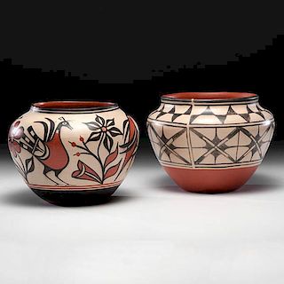 Robert Tenorio (Kewa [Santo Domingo], b.1950) Pictorial Pottery Jars 