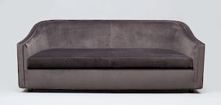 Bright Velvet Upholstered Barrel Sofa