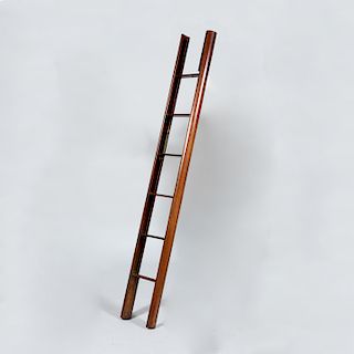 Folding Mahogany Library Ladder
