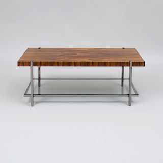 Kravet Chrome and Rosewood Low Table