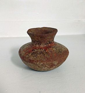 Mixtec Ppls Squat Vase w/ Everted Rim