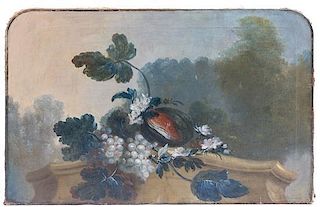 Artist Unknown, (Swedish, 19th Century), Still Life with Fruit and Flowers