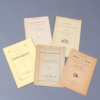 Lote de 5 documentos. México. Consta de Tagle, Protasio P. Circular. México: Imprenta del Gobierno, 1876. Entre otros.