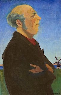 Einar Nerman, (Swedish, 1888-1983), Man in Profile