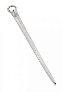 A George III Silver Letter Opener, George Smith III, London, Late 18th Century, with ring terminal, engraved with crest on one s
