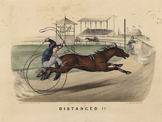 Distanced!! - Original Medium Folio Currier and Ives lithograph