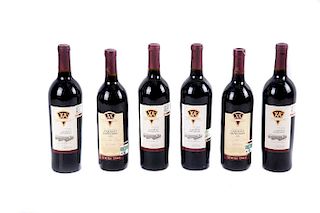 6 botellas de vino tinto. XA Vinos Domecq. 2 Cosecha 2008 y 4 sin cosecha. Cabernet Sauvignon. Nivel: llenado alto. Piezas: 6