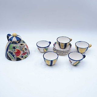 Eric Ledoux (París, Francia, 1946 -) Juego de té Cara de Rana. Elaborado en cerámica vidriada. Firmado. Piezas: 11