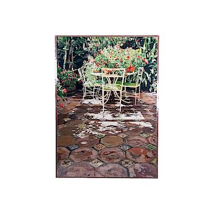 David Lloyd Glover (N. Victoria, Columbia Británica Canadá, 1949 - ) The enchanted patio. Serigrafía, 49/15 Firmada. Sin enmarcar.