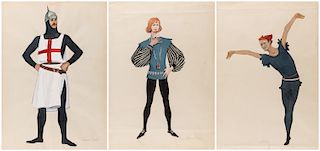 A GROUP OF THREE COSTUME DESIGNS FOR ROBIN HOOD BY NATAN ALTMAN (RUSSIAN 1889-1970)