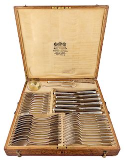 A 50-PIECE SET OF RUSSIAN SILVER FLATWARE, MOSCOW AND ST. PETERSBURG, EARLY 20TH CENTURY