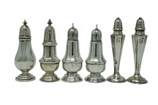Three   Sterling   Pepper Shakers