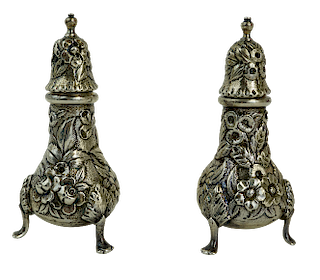 Repousse Sterling Salt & Pepper Shakers