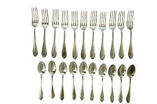 Sterling Silver Eleven Dinner Forks   Table Spoon
