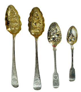  British Sterling Silver Fruit Spoons