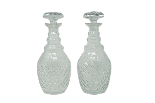 Pair of Cut Lead Crystal Decanters